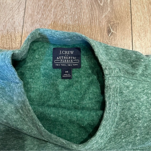 JCrew green fleece sweatshirt size medium - Picture 3 of 3